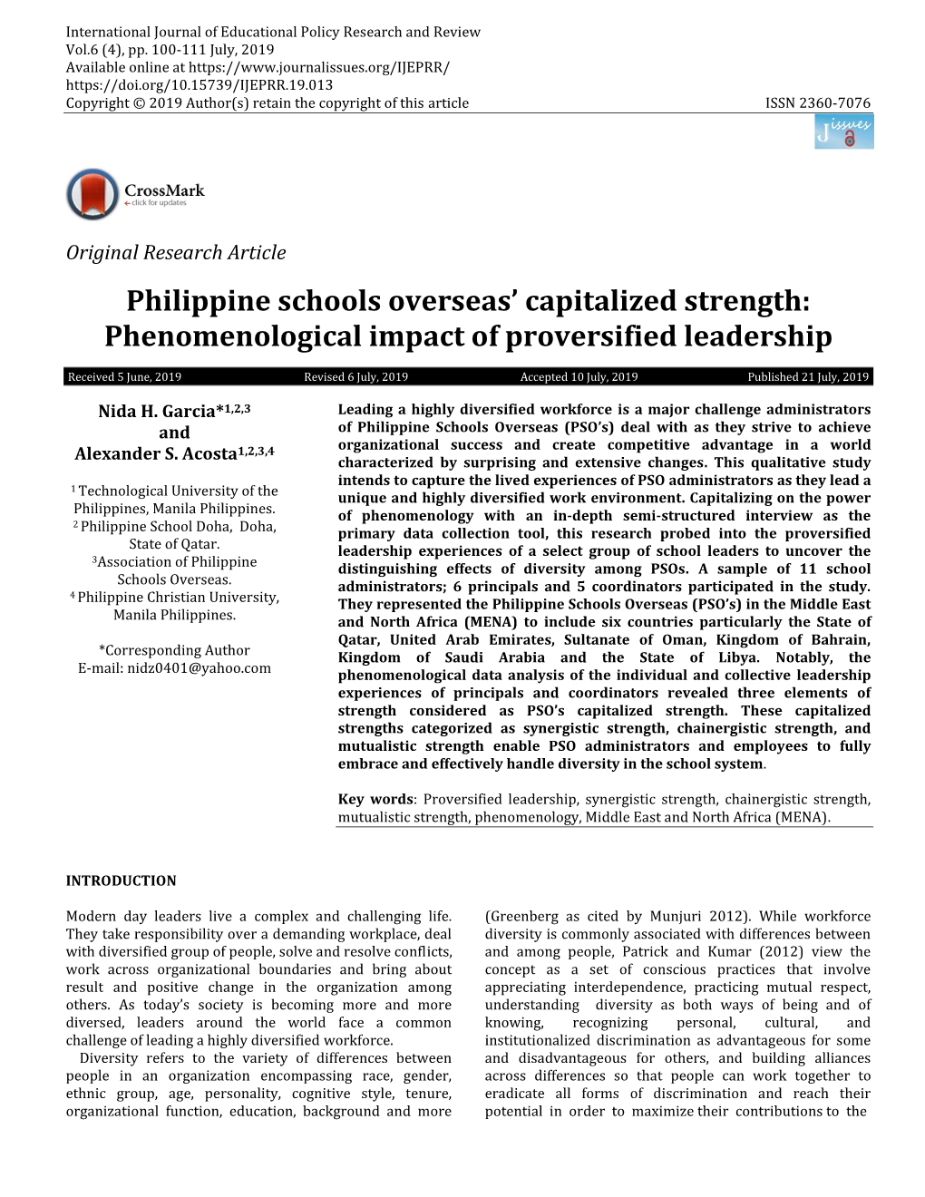 Philippine Schools Overseas' Capitalized Strength