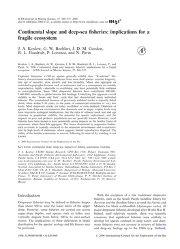 Continental Slope and Deep-Sea Fisheries