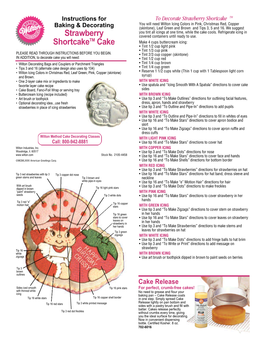 Strawberry Shortcake Pan-1986 2105-4458