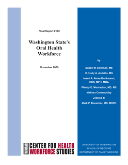 Washington State's Oral Health Workforce Study