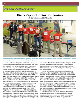 Pistol Opportunities for Juniors