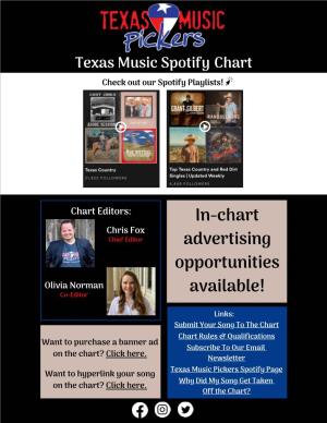In-Chart Advertising Opportunities Available!