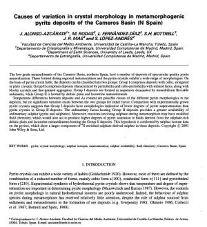 Causes of Variation in Crystal Morphology in Metamorphogenic Pyrite Deposits of the Cameros Basin (N Spain)