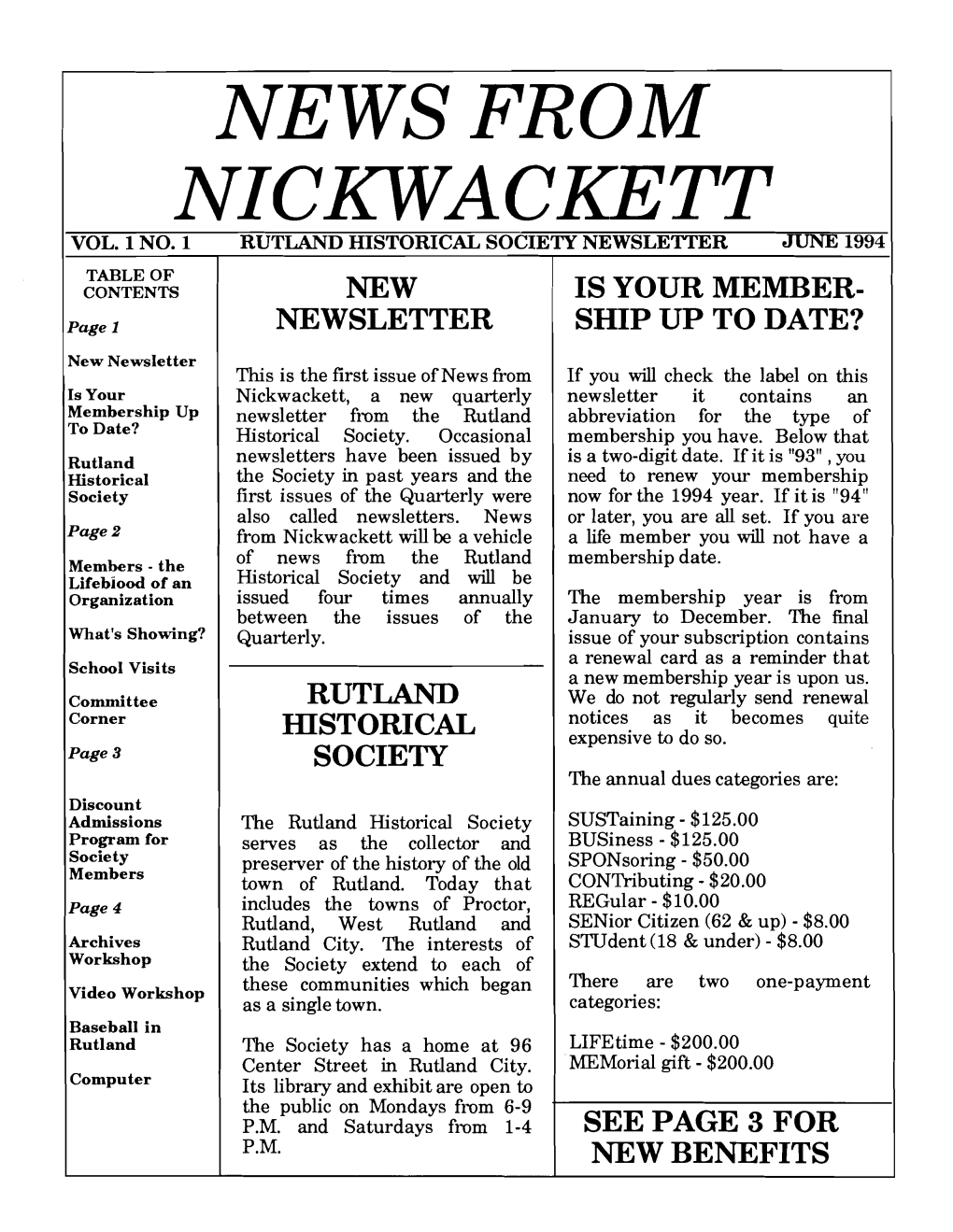 News from Nickwackett Vol