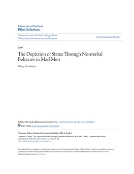 The Depiction of Status Through Nonverbal Behavior in Mad Men