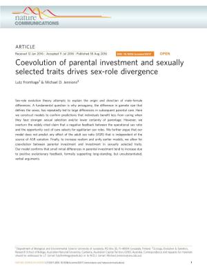 Coevolution of Parental Investment and Sexually Selected Traits Drives Sex-Role Divergence