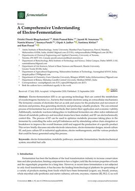 A Comprehensive Understanding of Electro-Fermentation