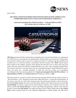 American Catastrophe How Did We Get Here Â•ﬁ a Special Edition on 2020