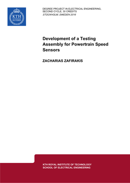 Development of a Testing Assembly for Powertrain Speed Sensors