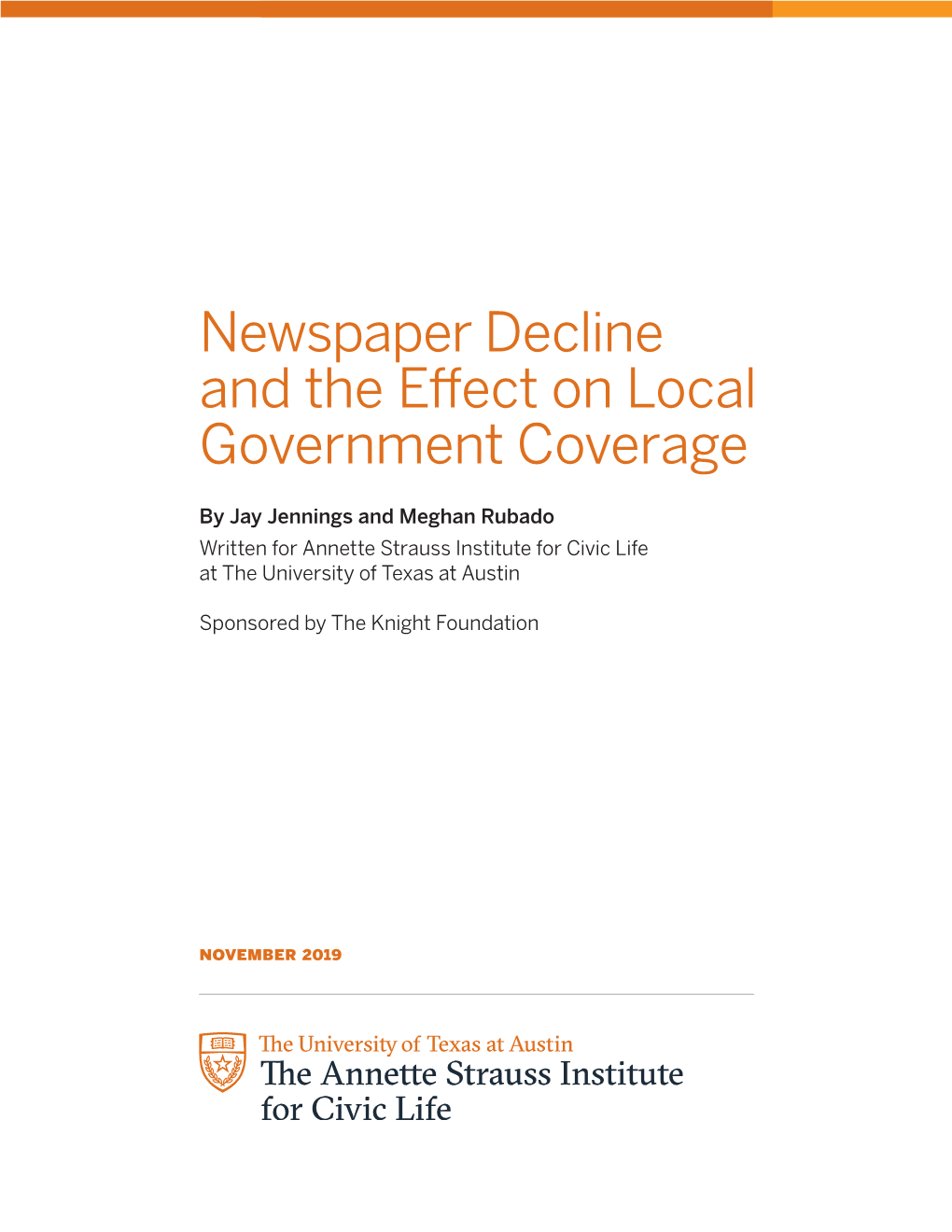 Newspaper Decline and the Effect on Local Government Coverage