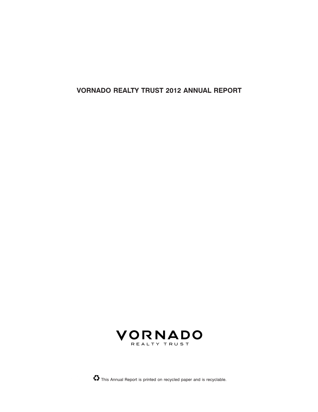 Vornado Realty Trust 2012 Annual Report