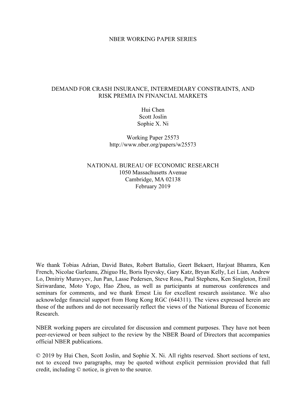 Demand for Crash Insurance, Intermediary Constraints, and Risk Premia in Financial Markets