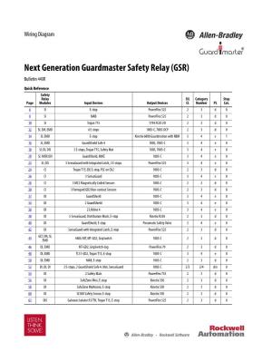 Next Generation Guardmaster Safety Relay (GSR) Wiring Diagram