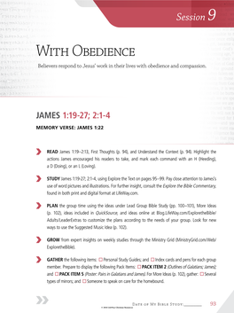 With Obedience Believers Respond to Jesus’ Work in Their Lives with Obedience and Compassion