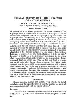 Nuclear Reduction in the 5-Position of Anthoxanthins by A