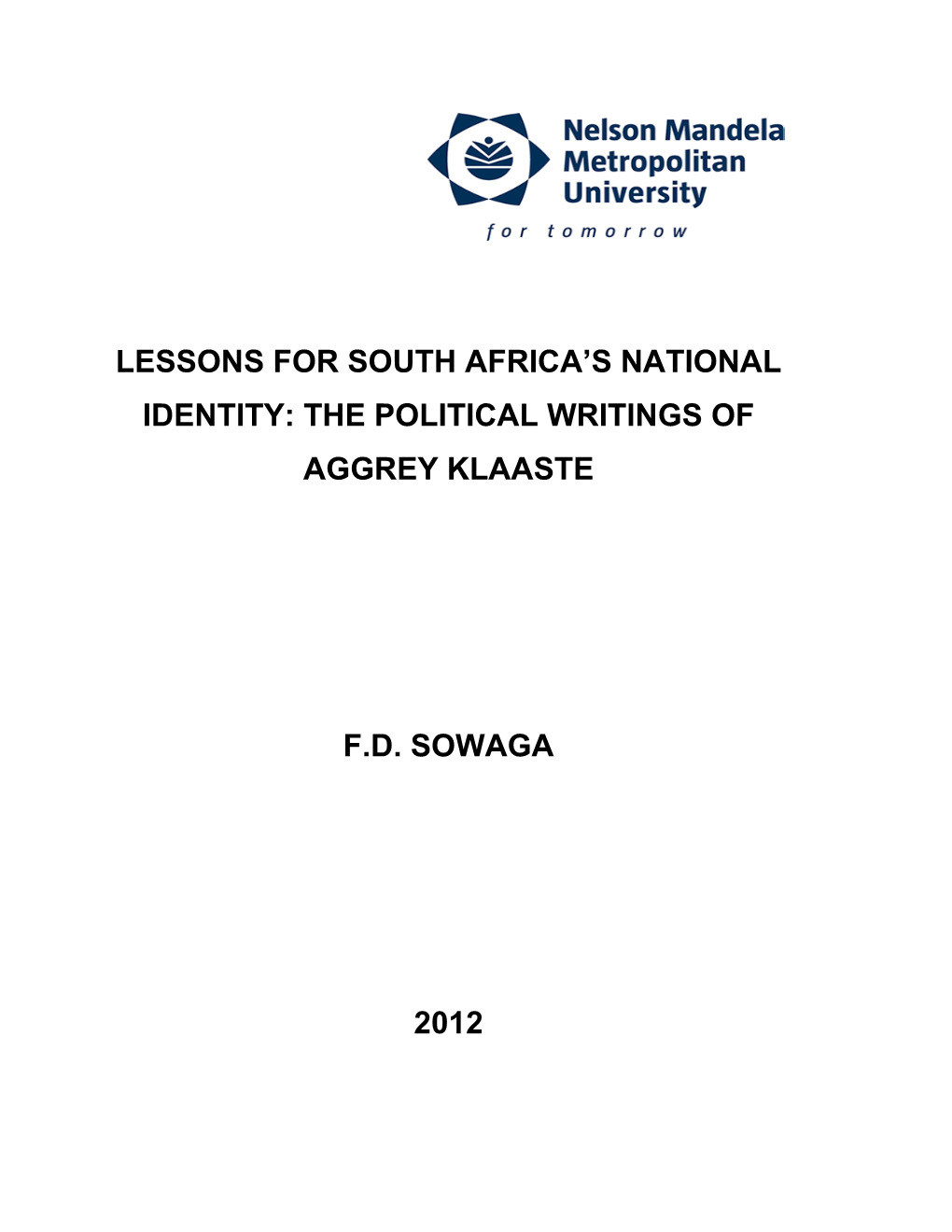Lessons for South Africa's National Identity: The