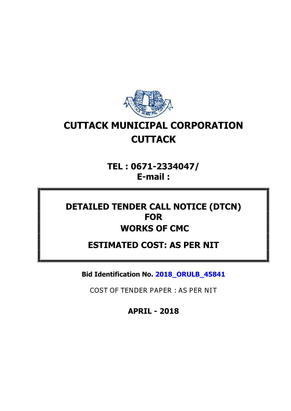 Cuttack Municipal Corporation Cuttack