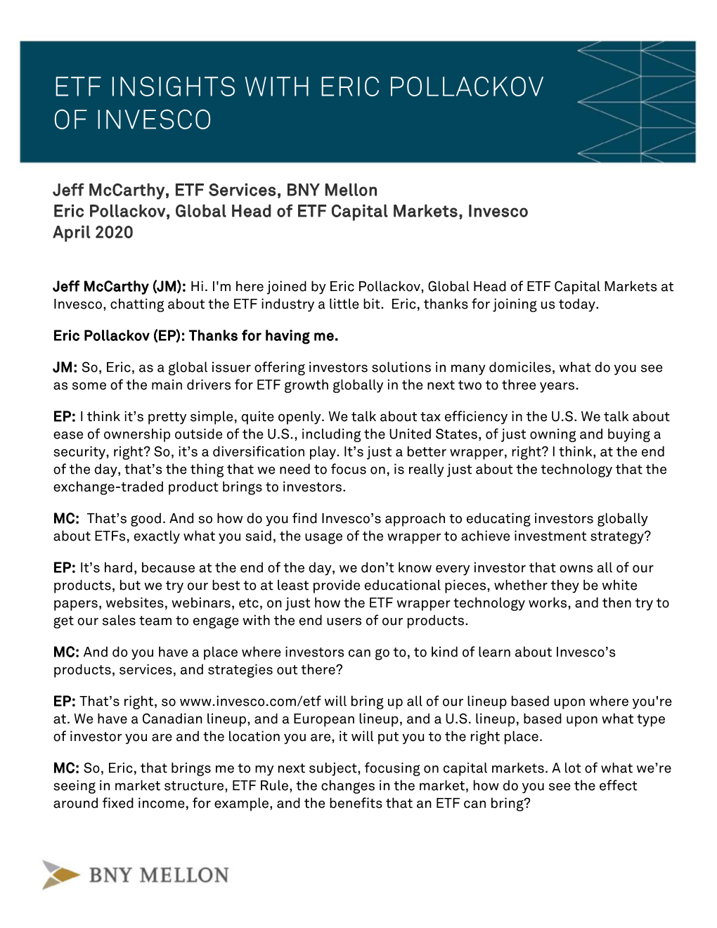 Etf Insights with Eric Pollackov of Invesco