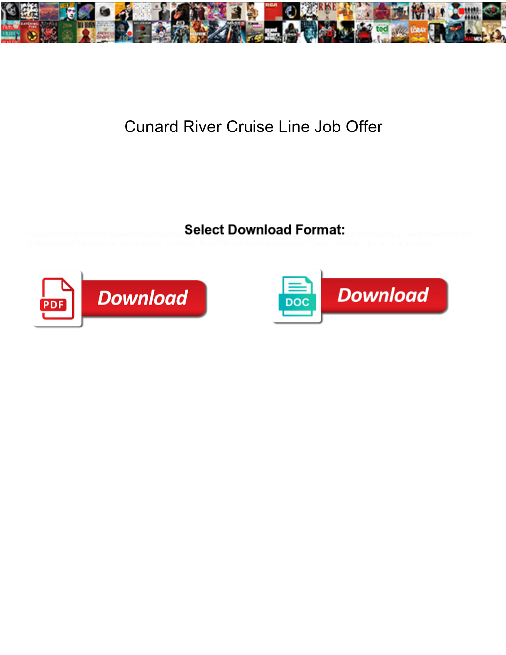 Cunard River Cruise Line Job Offer