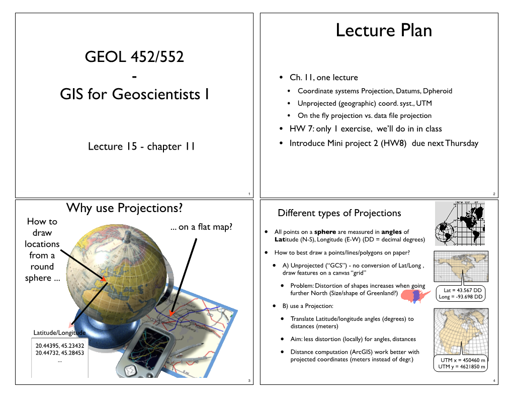 Lecture Plan GEOL 452/552 - • Ch