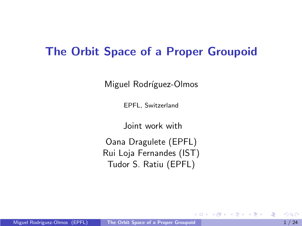 The Orbit Space of a Proper Groupoid