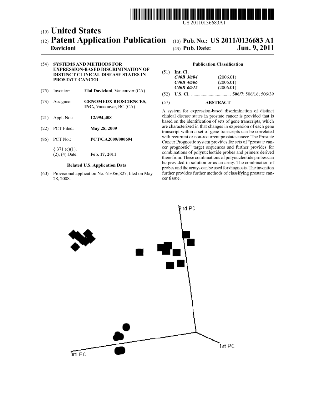 (12) Patent Application Publication (10) Pub. No.: US 2011/013.6683 A1 Davicioni (43) Pub