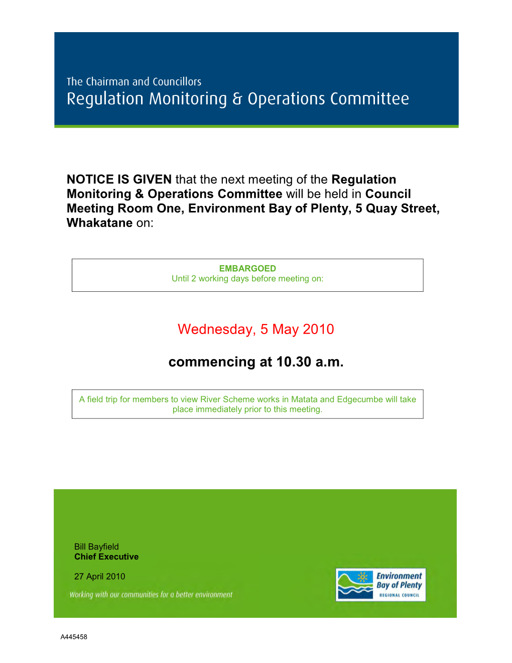 Regulation Monitoring & Operations Committee