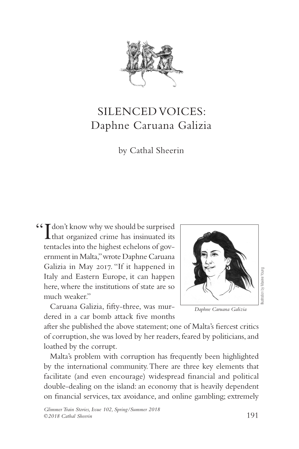 SILENCED VOICES: Daphne Caruana Galizia