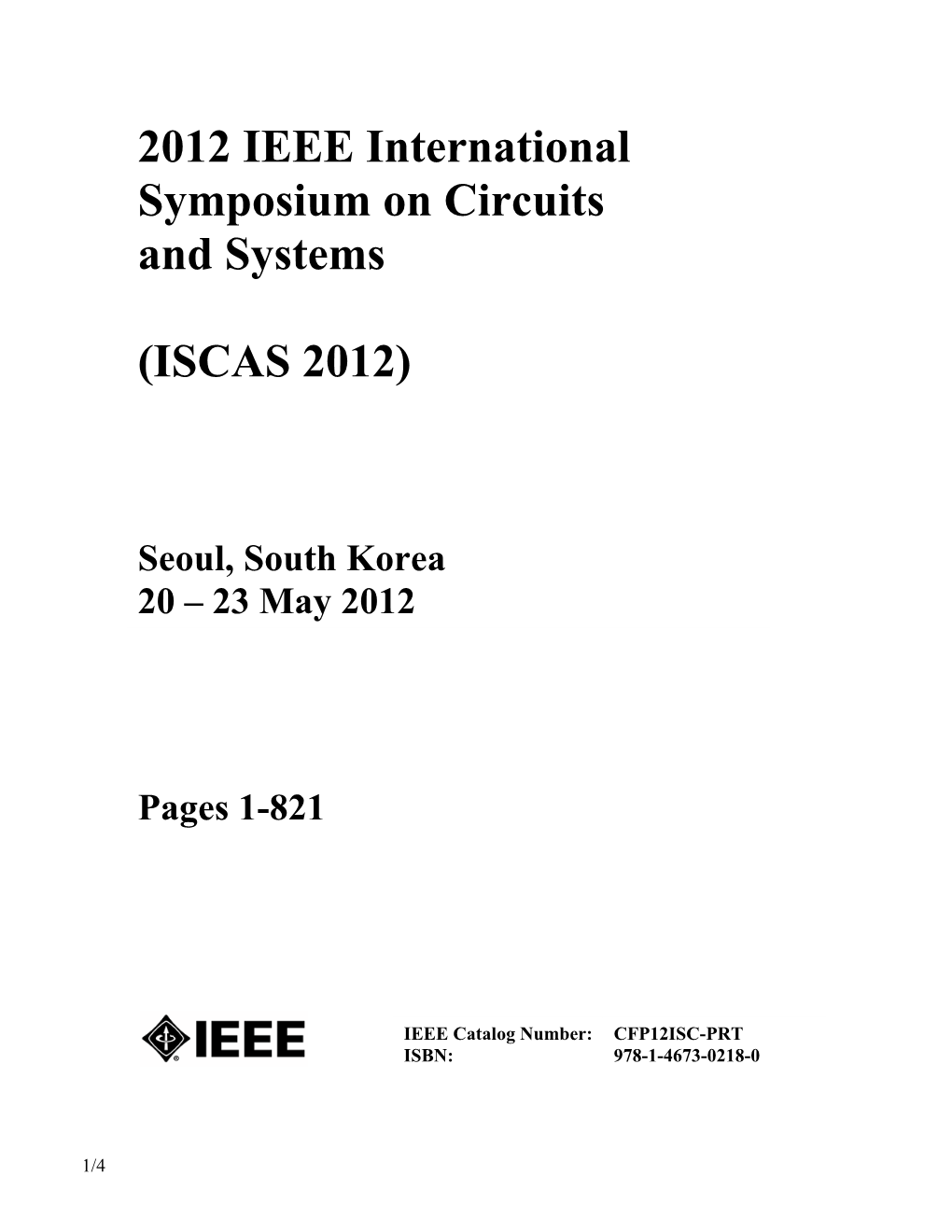 2012 IEEE International Symposium on Circuits and Systems