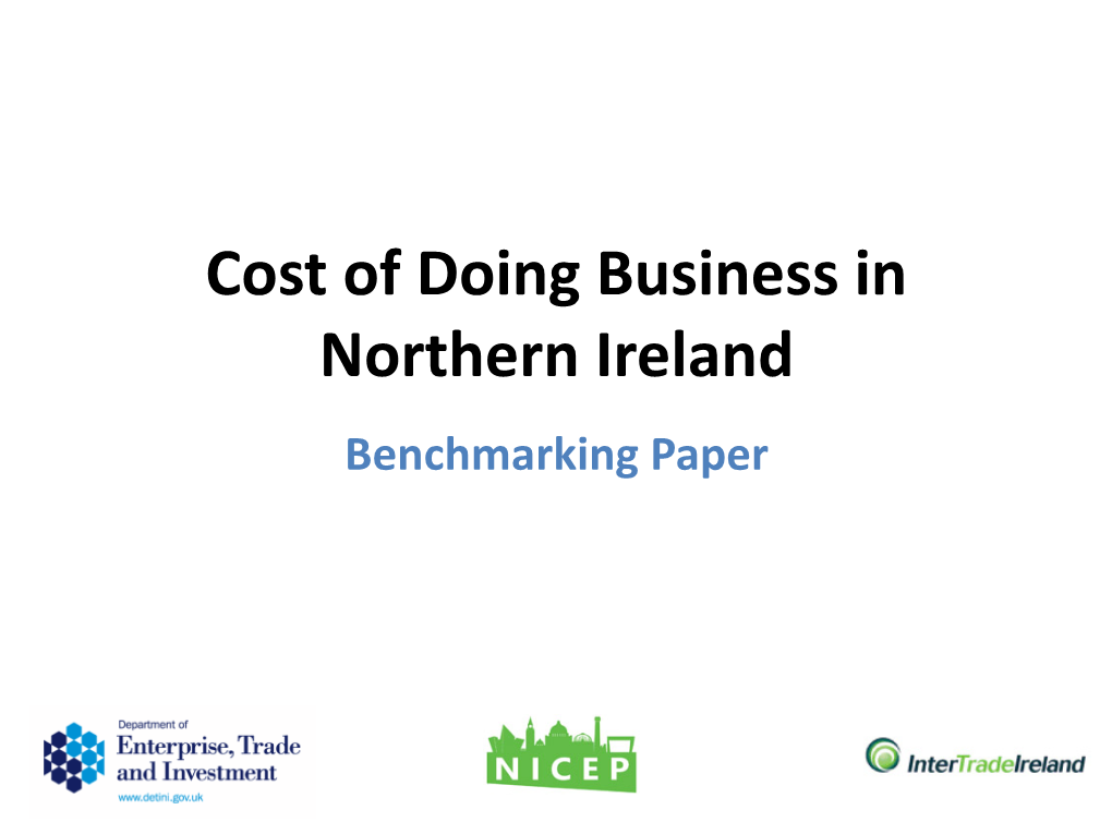 Cost of Doing Business in Northern Ireland Benchmarking Paper Labour Costs