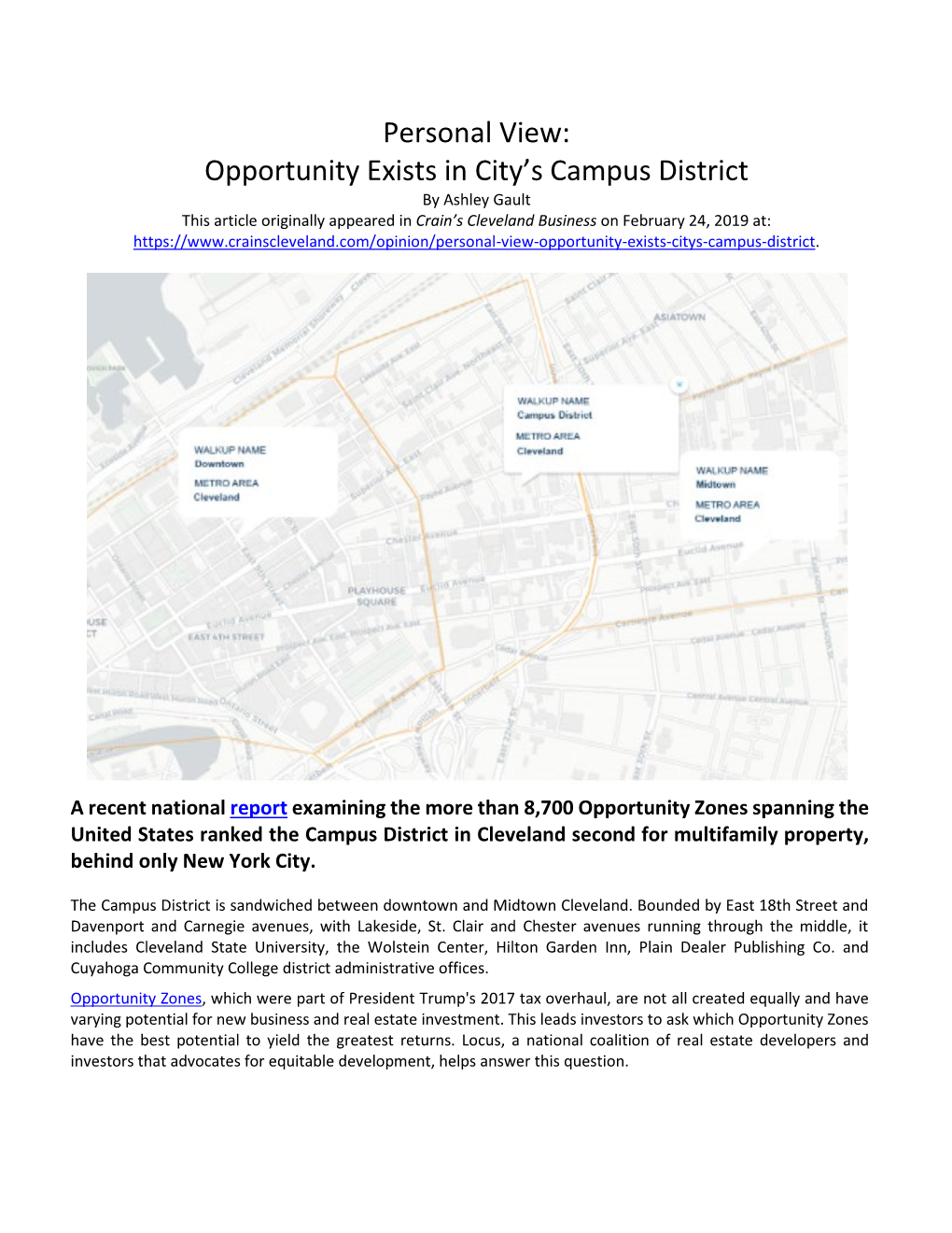 Opportunity Exists in City's Campus District
