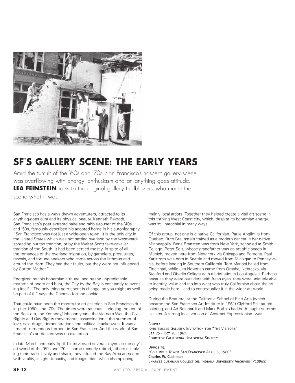 “SF's Gallery Scene: the Early Years.” Art Ltd