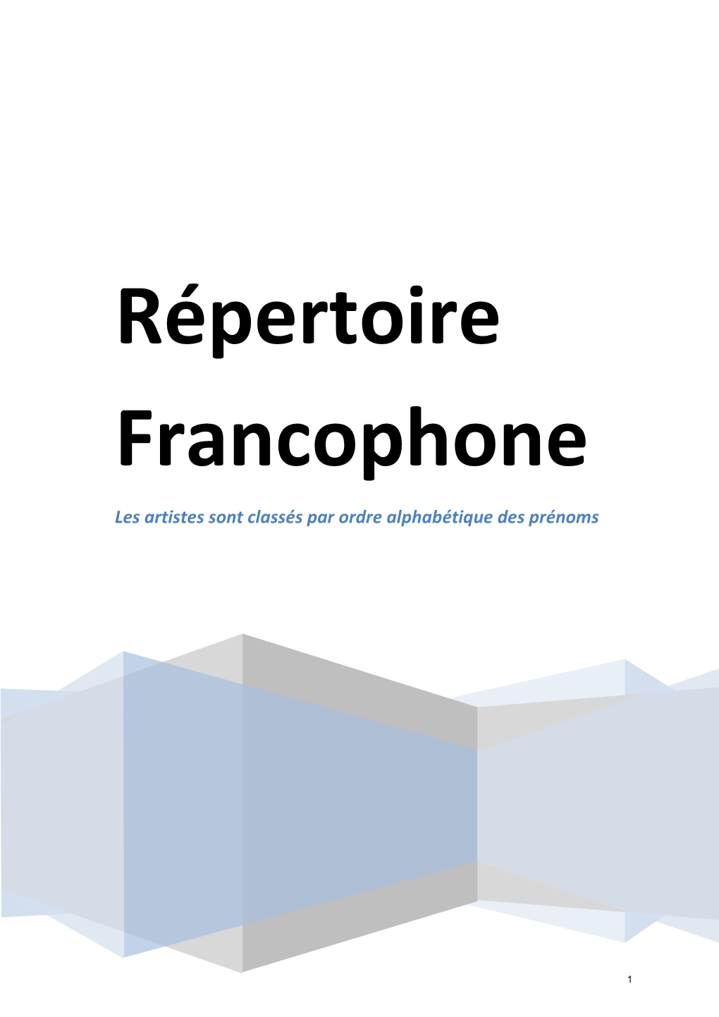 Répertoire Karaoké