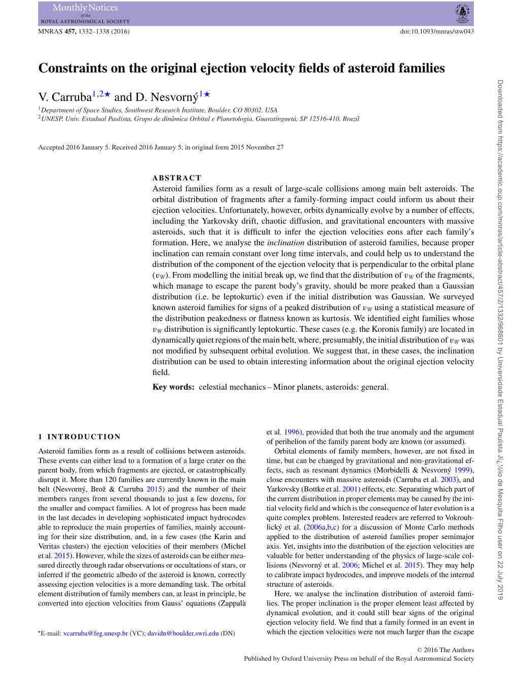 Constraints on the Original Ejection Velocity Fields of Asteroid Families