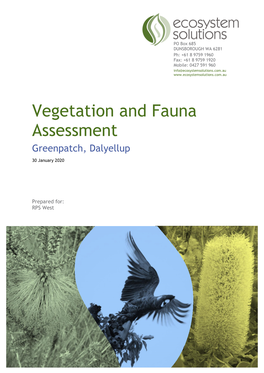 Vegetation and Fauna Assessment Greenpatch, Dalyellup