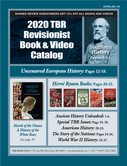 2020 TBR Revisionist Book & Video Catalog