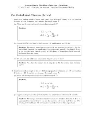 The Central Limit Theorem (Review)