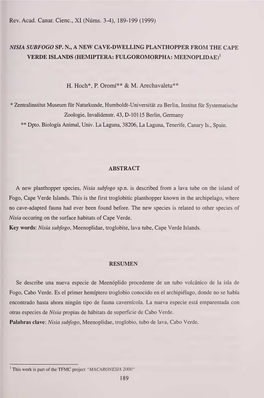 Revista De La Academia Canaria De Ciencias, X (4): 65-78