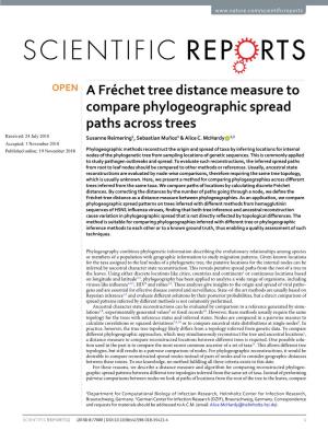 A Fréchet Tree Distance Measure to Compare Phylogeographic Spread Paths Across Trees Received: 24 July 2018 Susanne Reimering1, Sebastian Muñoz1 & Alice C