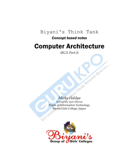 Computer Architecture (BCA Part-I)