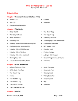 CGI Developer's Guide by Eugene Eric Kim
