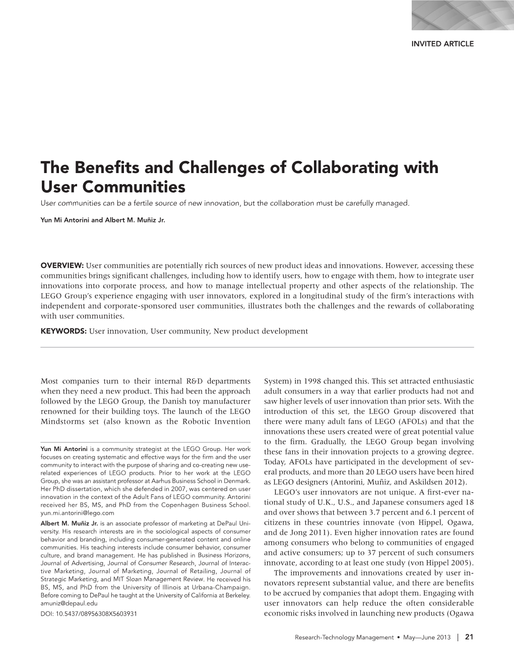 The Benefits and Challenges of Collaborating with User Communities