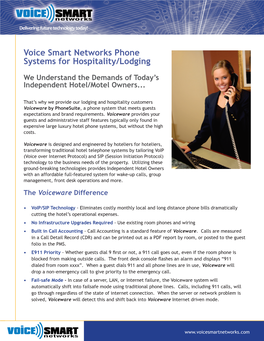 Voice Smart Networks Phone Systems for Hospitality/Lodging