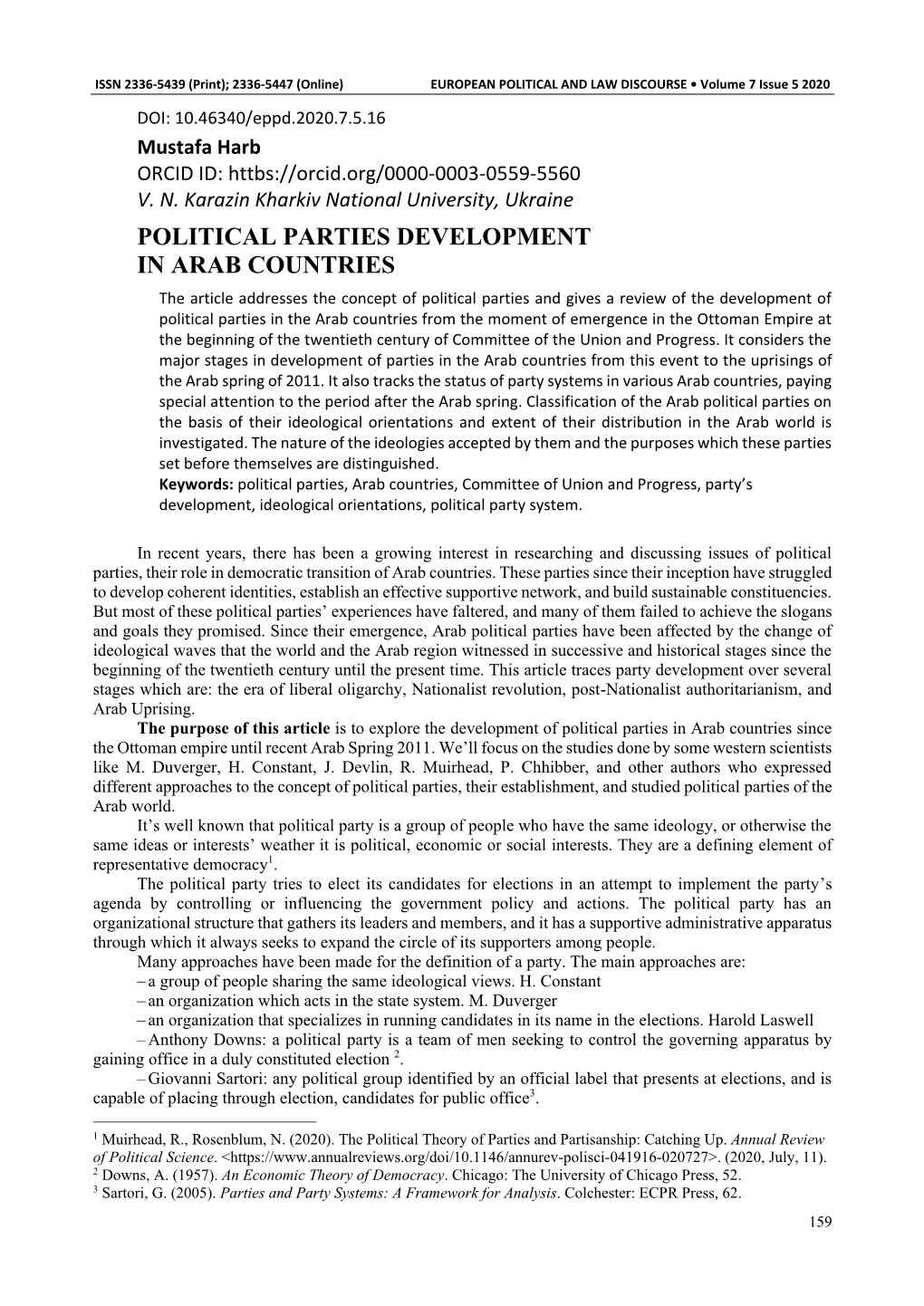 Political Parties Development in Arab Countries