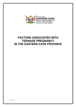 Factors Associated with Teenage Pregnancy in the Eastern Cape Province