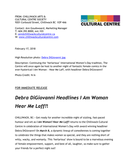 Debra Digiovanni Headlines I Am Woman Hear Me Laff!!