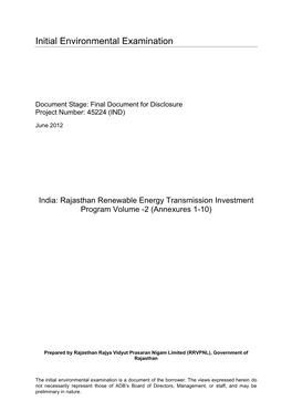 IEE: India: Rajasthan Renewable Energy Transmission Investment
