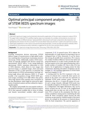 Optimal Principal Component Analysis of STEM XEDS Spectrum Images Pavel Potapov1,2* and Axel Lubk2