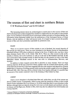 The Sources of Flint and Chert in Northern Britain C W Wickham-Jones* and G H Collins”F