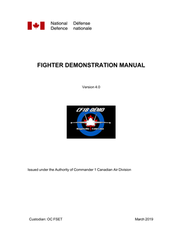 CF-18 Fighter Demonstration Manual